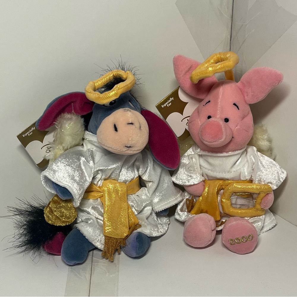 NWT Vtg Disney Store Mini Beanbag Choir Angel Eeyore Piglet Winnie the Pooh Y2K